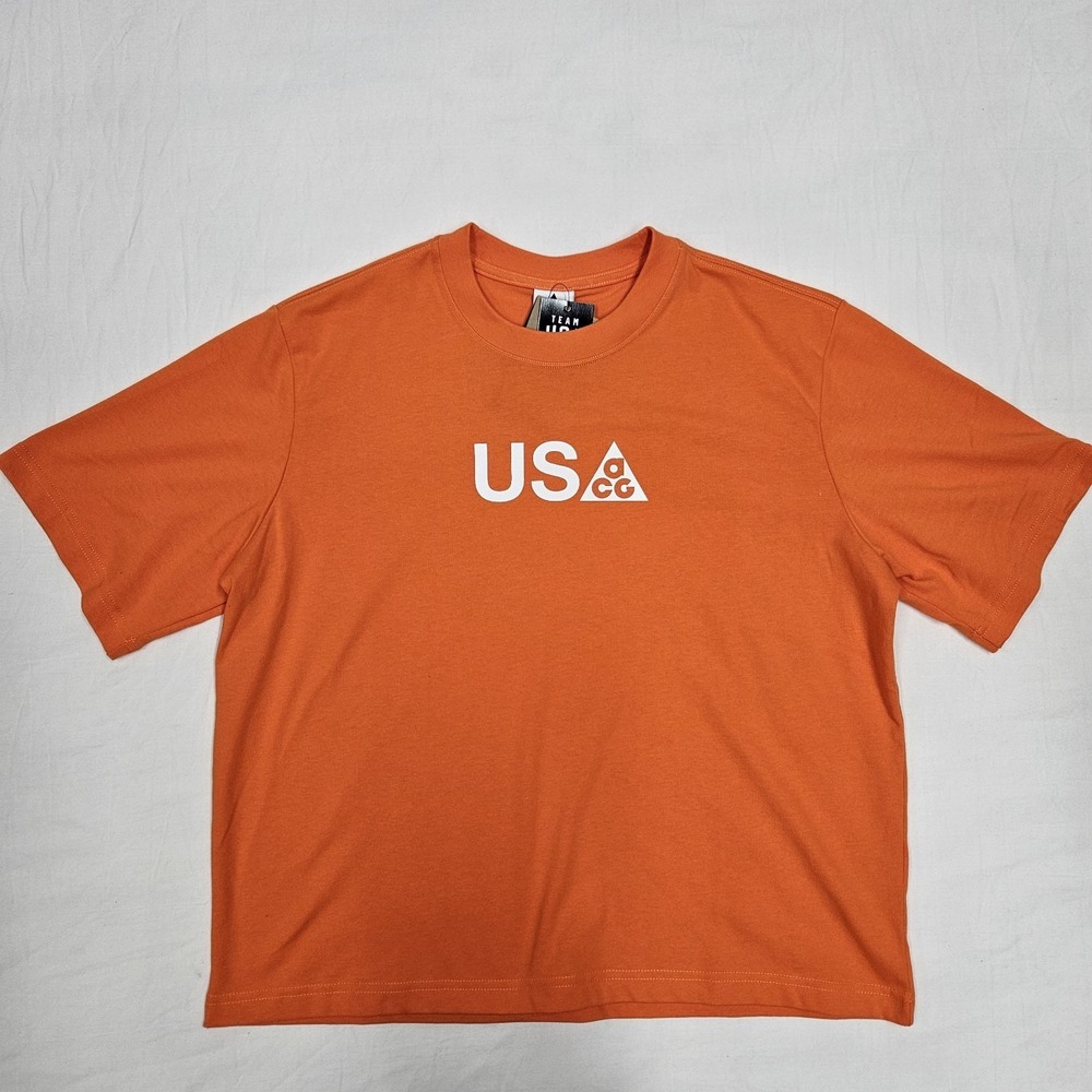Nike ACG Team USA Dri-Fit Graphic Shirt Orange IQ4095-819 Women's Size Large - Picture 1 of 8